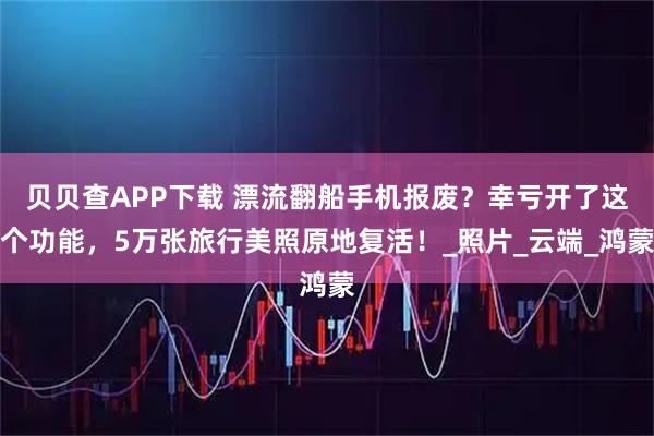 贝贝查APP下载 漂流翻船手机报废？幸亏开了这个功能，5万张旅行美照原地复活！_照片_云端_鸿蒙